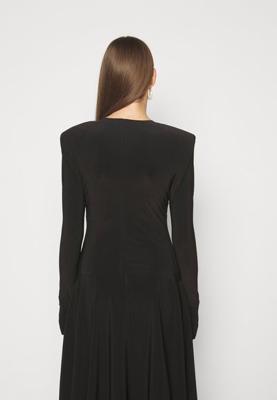 Norma Kamali SHOULDER PAD LONG SLEEVE CREW - Μπλούζα με μακριά μανίκια - black