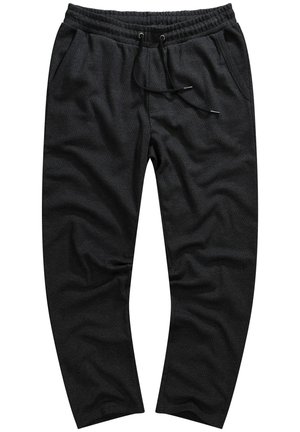 Schwarze Jogginghose aus strukturiertem Stoff; mit elastischem Bund, Kordelzug und Seitentaschen.