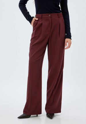 Koton WIDE LEG - Pantalon classique - bordeaux