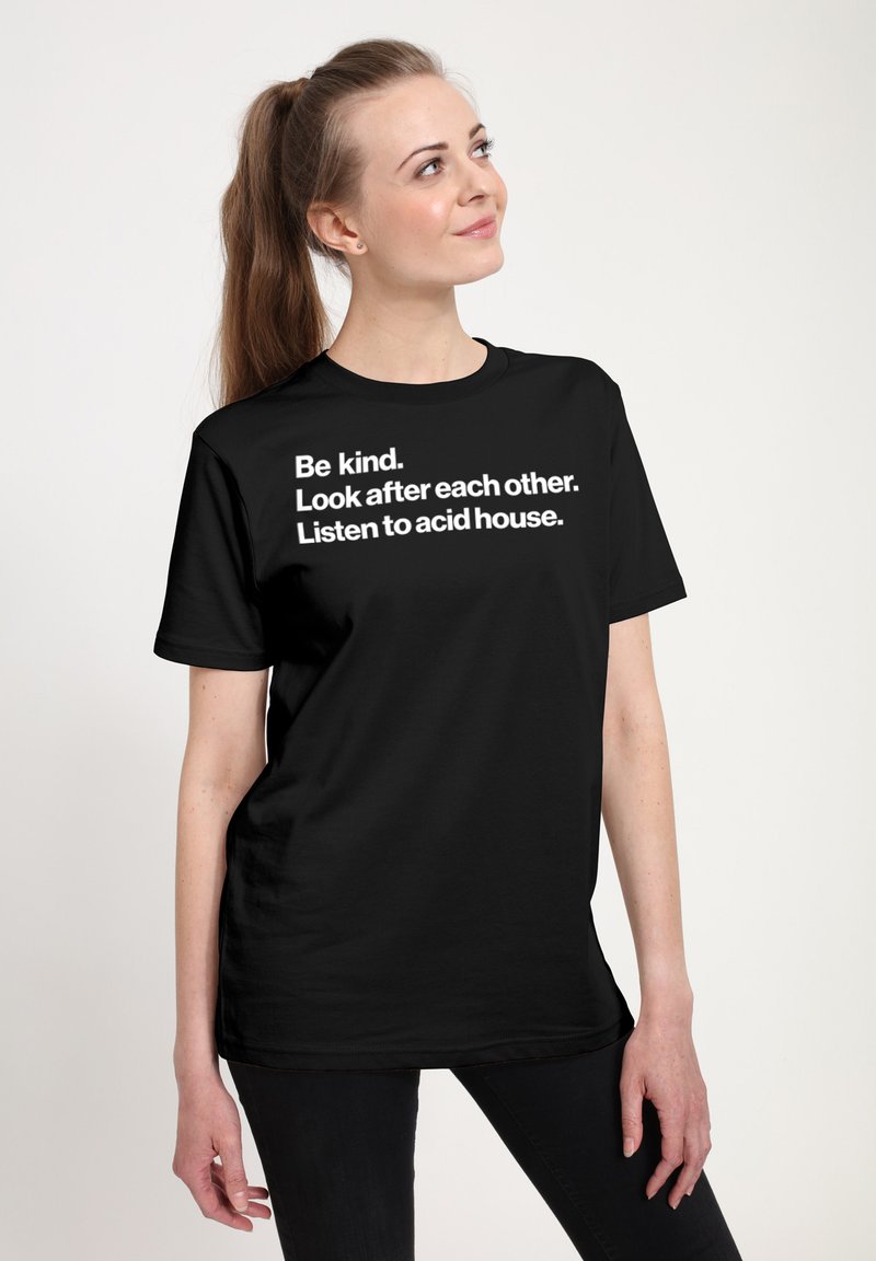 Henry Tiger MUSIC LISTEN TO ACID HOUSE - T-shirts print - black
