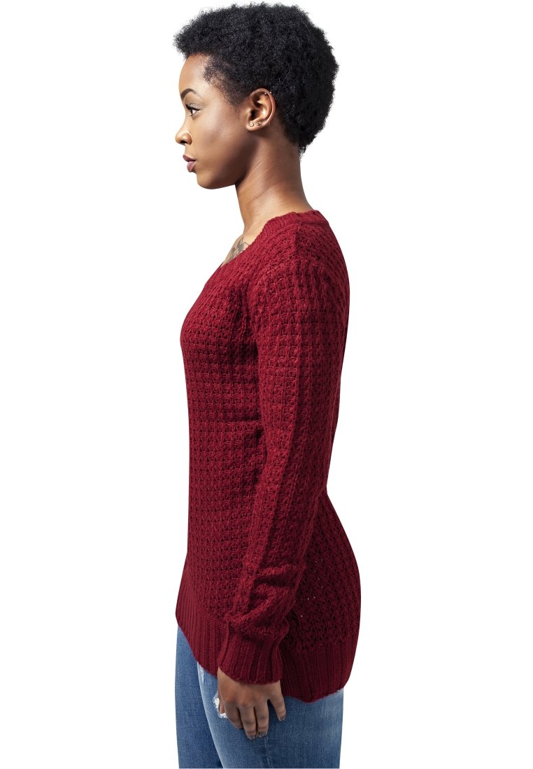 Urban Classics LADIES LONG WIDENECK SWEATER - Jumper - burgundy/bordeaux -  Zalando.co.uk