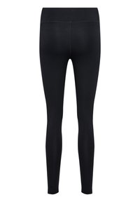 Svarta leggings tillverkade av stretchigt tyg, med hög midja, smal passform och sömdetaljer.