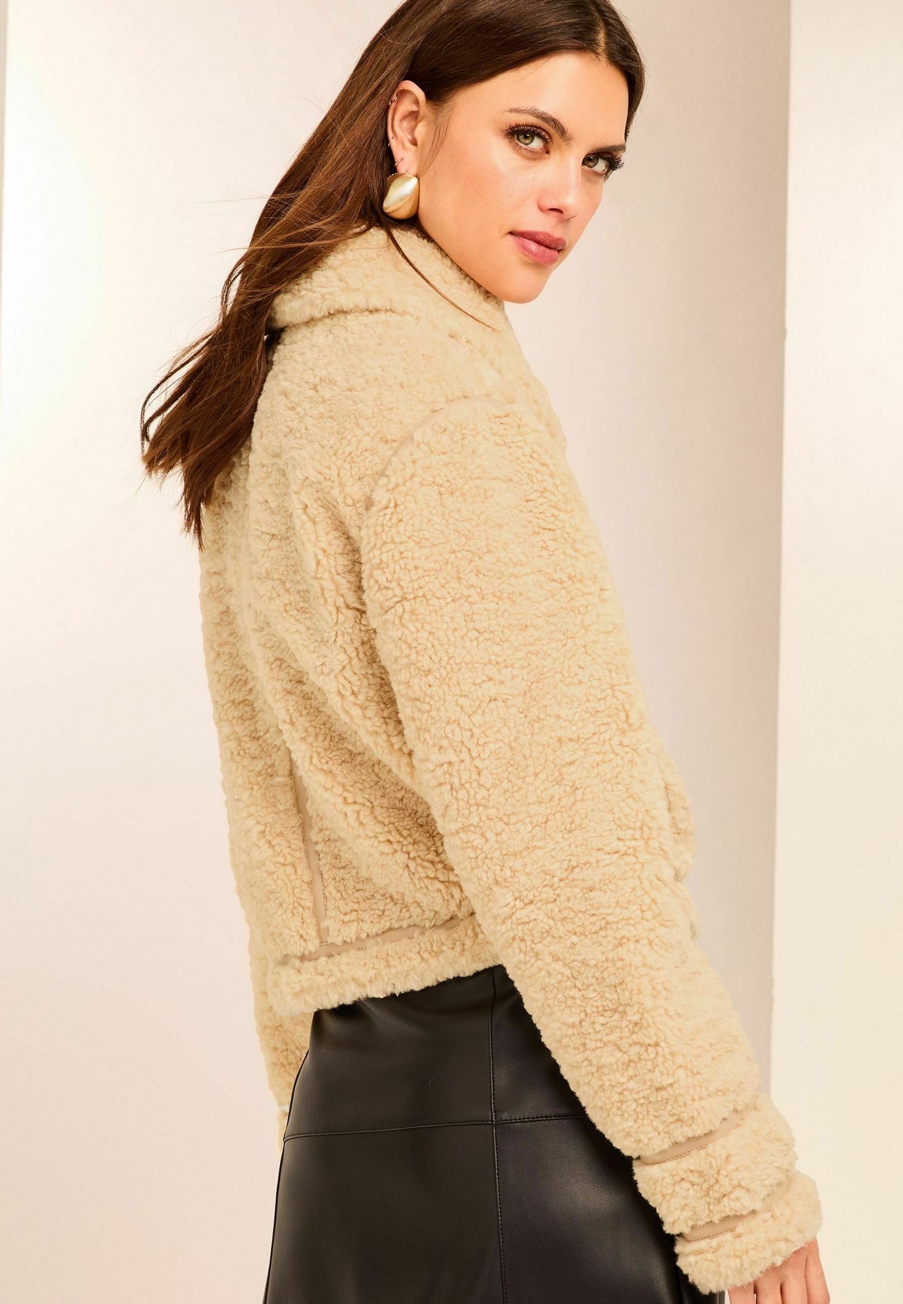 Lipsy SHEARLING BIKER - Winter jacket - camel/beige - Zalando