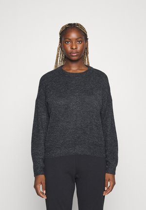 VMVIGGA O NECK - Sweter - dark grey melange
