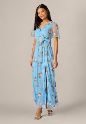 Adrianna Papell EMBROIDERED FLUTTER - Ballkleid - light blue multi