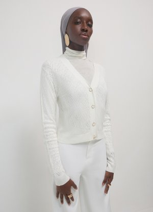 Calliope Strickjacke - bianco lana