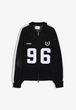 Bershka, RETRO MESH - JACKET - Cardigan - black