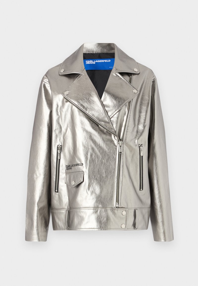 Karl Lagerfeld Jeans Imitatieleren jas lichtgrijs Karl Lagerfeld Jeans Imitatieleren jas lichtgrijs