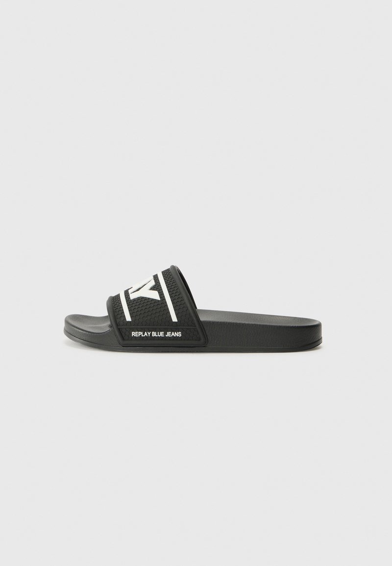 Replay - UP TOTAL - Pantoffels - black/white, Vergroten