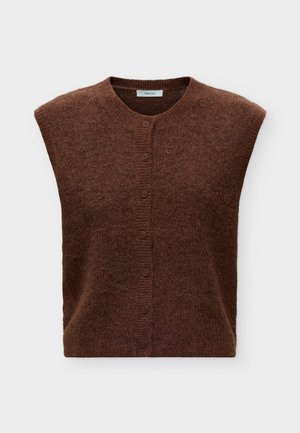 Selected, SLWLULU SL BUTTON O-NECK VEST NOOS - Γιλέκο - cherry mahogany detail:melange