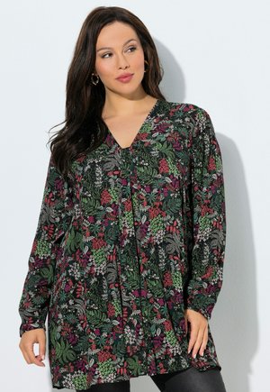 FLORAL GODET PLEATED  - Tunica - black