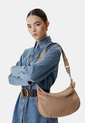 LIU JO, BORSA HOBO MEDIA CON LOGO MONOGRAM CAMMELLO - Borsa a mano - beige