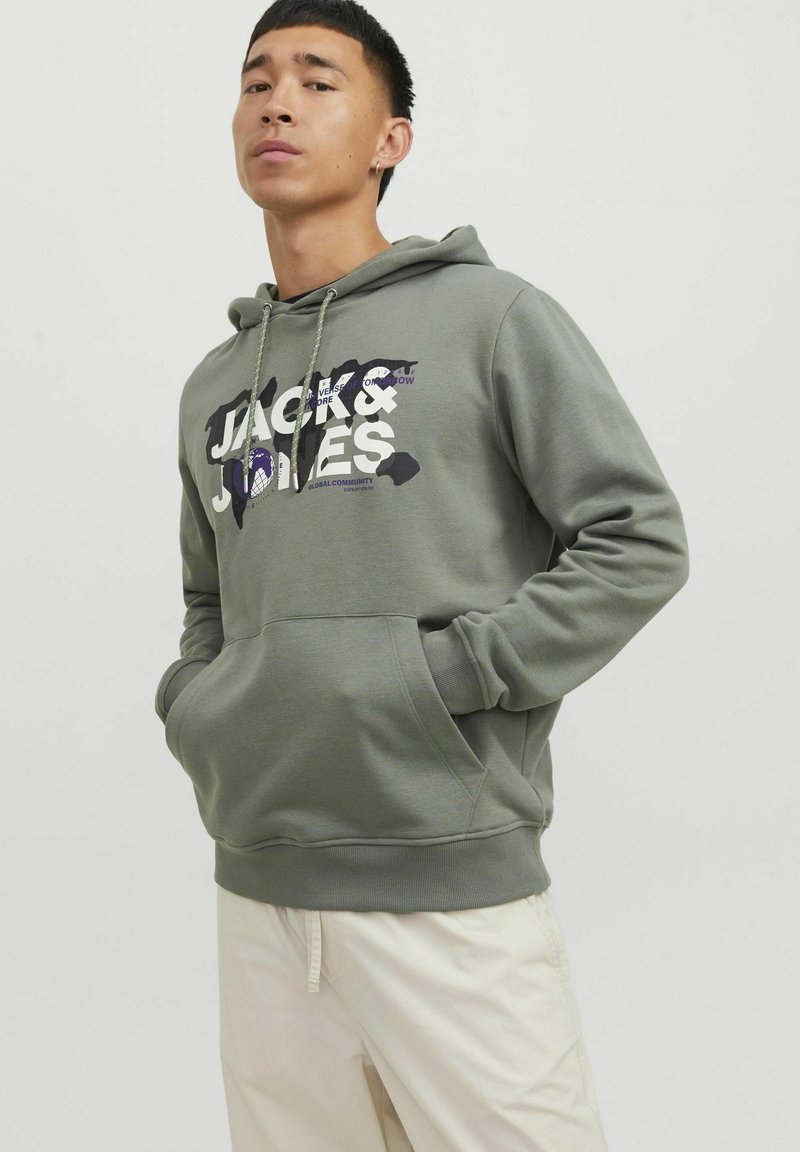 Jack & Jones JACK & JONES HOODIE SWEAT - Jersey con capucha - agave green