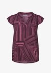 BLUSENSHIRT MIT SPLIT NECK UND VOLANT-ÄRMELN - Blouse - blush berry