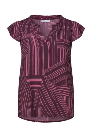 Street One, BLUSENSHIRT MIT SPLIT NECK UND VOLANT-ÄRMELN - Bluse - blush berry