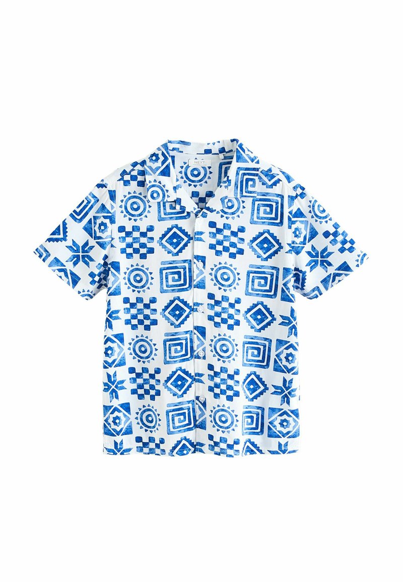 Next SHORT SLEEVE PRINTED REGULAR FIT - Camisa - blue white tile print