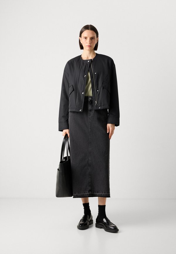 COLLAR LESS JACKET FLAP POCKETS TAPE DETAILS INSIDE - Light jacket4