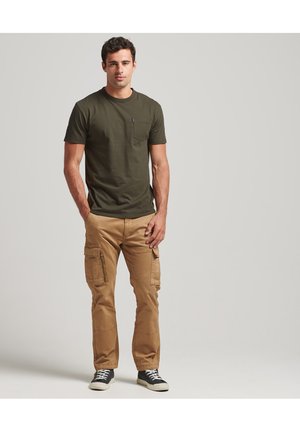 POCKET - Jednoduché tričko - dark khaki