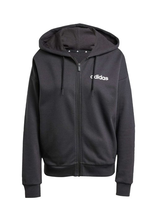 adidas Essentials Linear Full-Zip French Terry Hoodie Black/White — foto 5