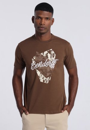 KURZARM - Print T-shirt - braun