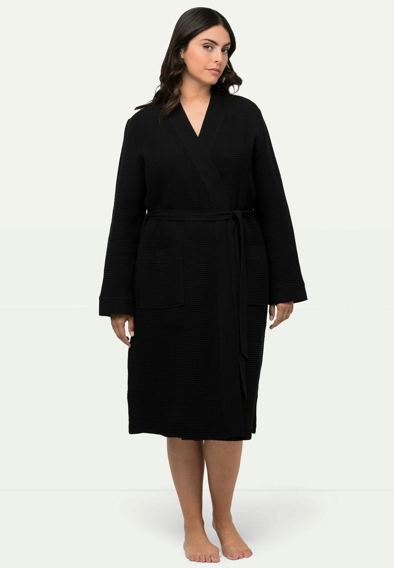 Ulla Popken WRAP LONG SLEEVE - Accappatoio - schwarz