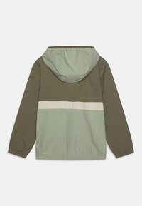 Columbia SPIRE VALLEY™ WINDBREAKER UNISEX - Regnjakke - stone green/safari/dark stone