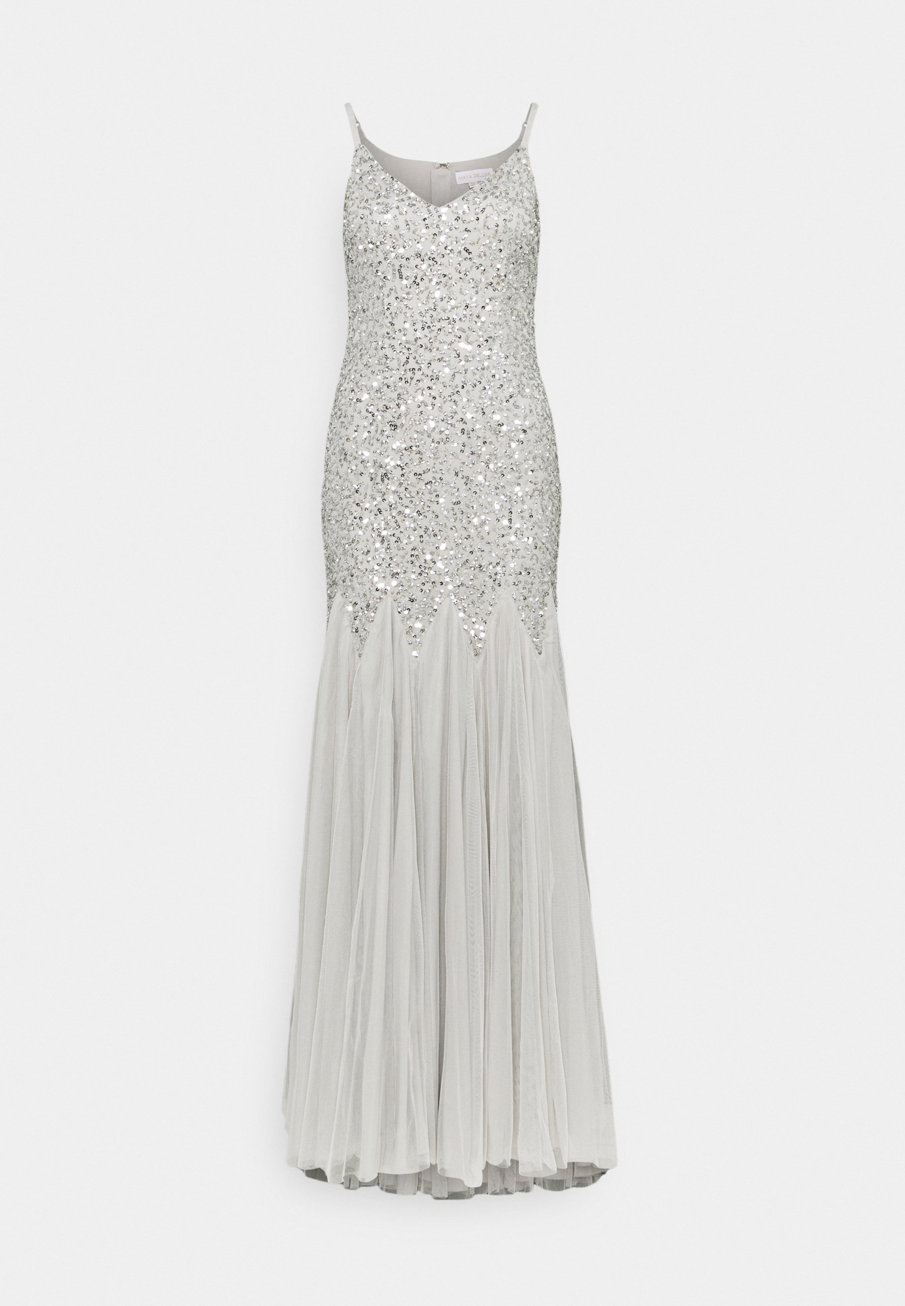 maya black sequin fishtail maxi dress