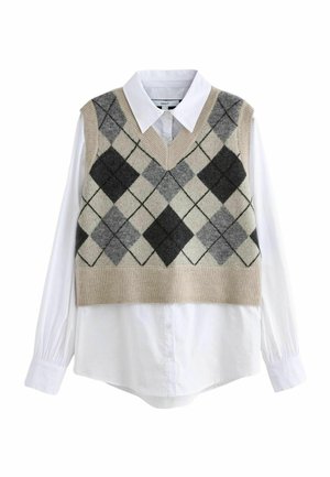 Next LAYER TANK  - REGULAR FIT - Viršus - neutral argyle check