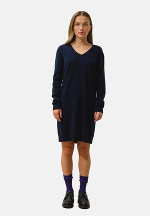 MILEYA V-NECK - Gebreide jurk - navy