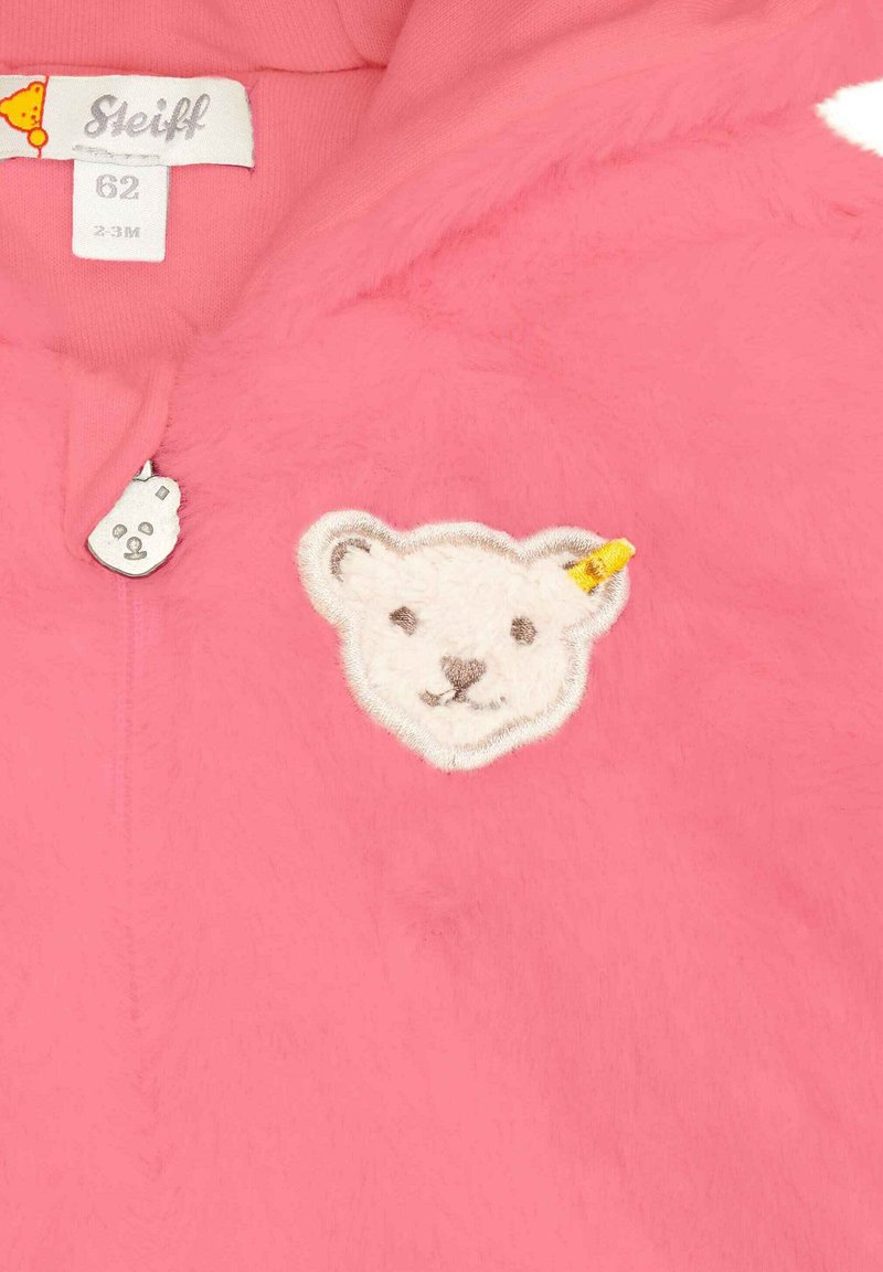 Steiff Felpa Per Bimba Con Applique Orsacchiotto Morbido E Coroncina Di Fiori - Colore Bacche, Comoda E Con Bottoni Spalla - 2