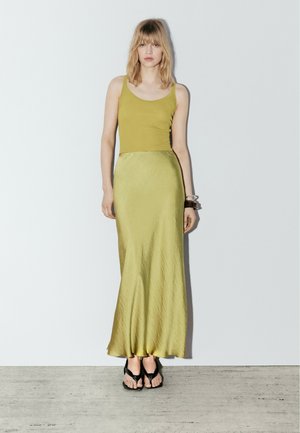 STUDIO - GINGHAM - Jupe longue - neon green