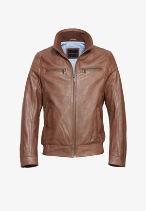 MATTEO - Veste en cuir - cognac