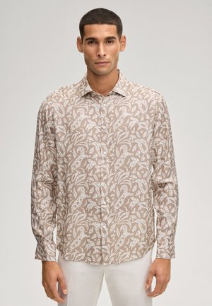 MATTY - Hemd - beige gemustert