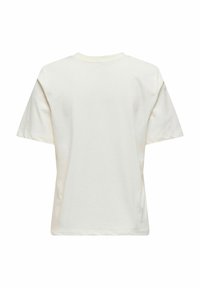 Hvid bomulds T-shirt, kortærmet, rund hals, afslappet pasform, blød tekstur, ingen synlige mønstre eller logoer, enkelt design med en glat finish.