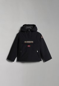 Námořnická kapucňová bunda s designem na půl zip, přední klopovou kapsou, zipy a nášivkou s logem. Hladká textura s elastickými manžetami.