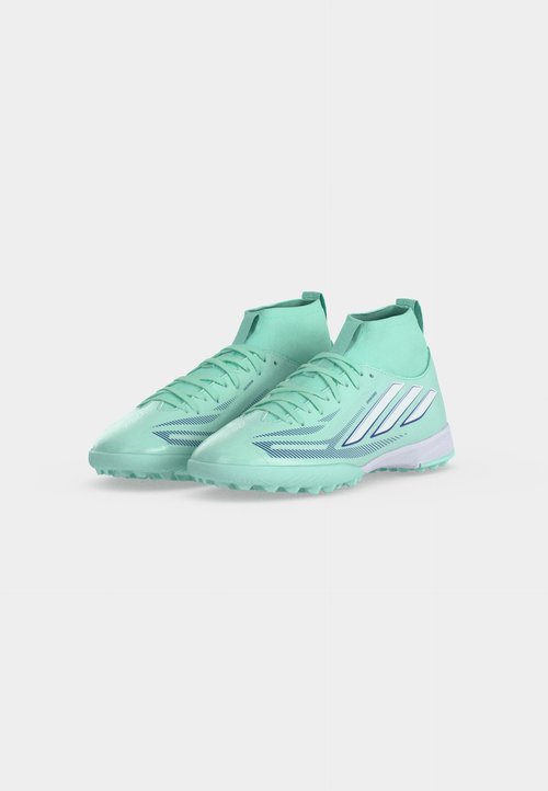 adidas F50 SPARKFUSION LEAGUE MID CUT TURF KIDS UNISEX - Botines de fútbol para césped - clear mint/footwear white/solar purple — photo 3