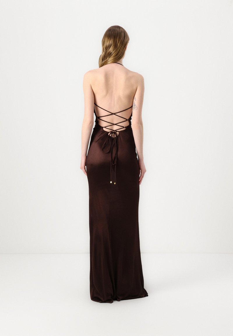 elisabetta franchi brown dress Abito Gioiello Cacao Elisabetta Franchi