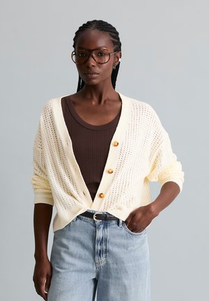 Marc O'Polo DENIM MARC O'POLO DENIM CARDIGAN RELAXED AUS WEICHEM ORGANIC COTTON-MIX   - Vest - creamy white