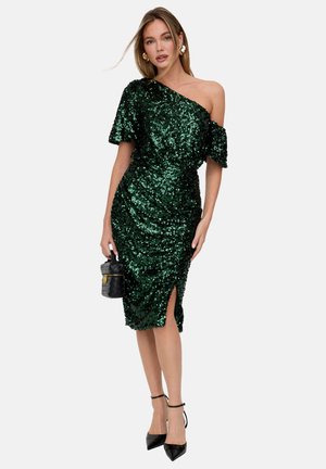 NOLA ASYMMETRIC OFF SHOULDER SEQUINS MIDI - Cocktailkleid/festliches Kleid - green