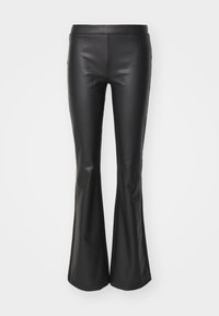 ONLPOPTRASH COATED PULL UP FLAR PANT  - Housut - black