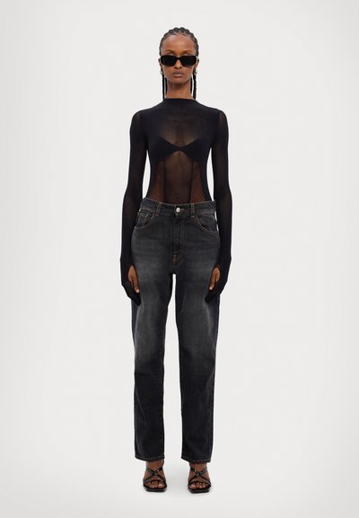 GCDS SEAMLESS LONG SLEEVES BODY - Top s dlouhým rukávem - nero