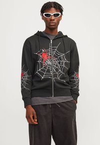 Jack & Jones - JORWEBSTER ZIP HOOD UNISEX - Felpa con zip - black Immagine in miniatura 1