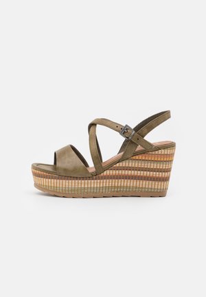 Sandalen met plateauzool - khaki