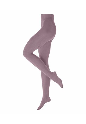 Undurchsichtige, helllila Strumpfhosen mit einem strukturierten Strickmuster. Mit einem glatten Bund und einer figurbetonten Form mit einer weichen Haptik.