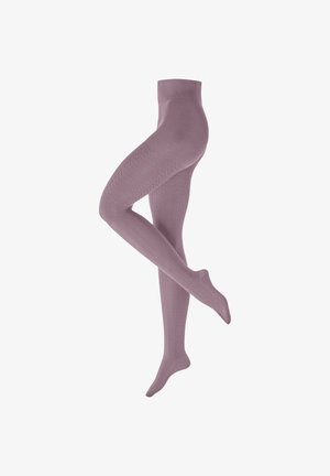 Undurchsichtige, helllila Strumpfhosen mit einem strukturierten Strickmuster. Mit einem glatten Bund und einer figurbetonten Form mit einer weichen Haptik.