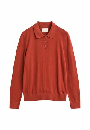 GANT, GANT FINE KNITTED SWEATER - Poloshirt - deep grape wine