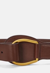 Lauren Ralph Lauren LEATHER WIDE EMBELLISHED D RING BELT - Öv - dark mahogany