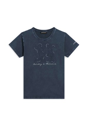 CON DISNEY E STRASS - Camiseta estampada - blue-grey