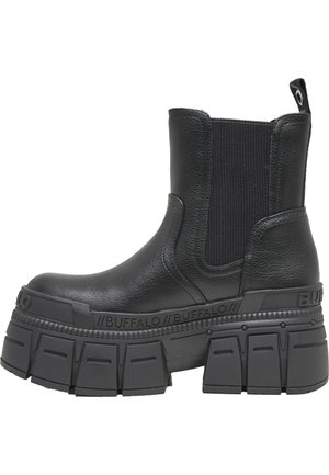 GOSPHER  - Enkellaarsjes met plateauzool - black