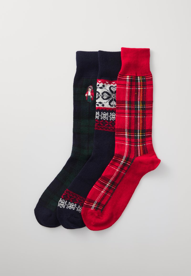 Polo Ralph Lauren CREW SOCK GIFT BOX UNISEX 3 PACK - Socks - black/red